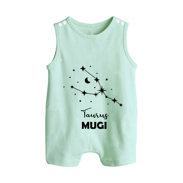 Taurus Zodiac Constellation Button Romper - MINT GREEN - New Born (Chest 18")