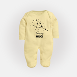 Taurus Zodiac ConstellationFullbody Suit - PASTEL YELLOW - New Born (Chest 7.5")