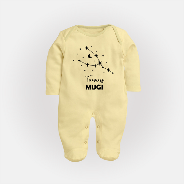 Taurus Zodiac ConstellationFullbody Suit - PASTEL YELLOW - New Born (Chest 7.5")