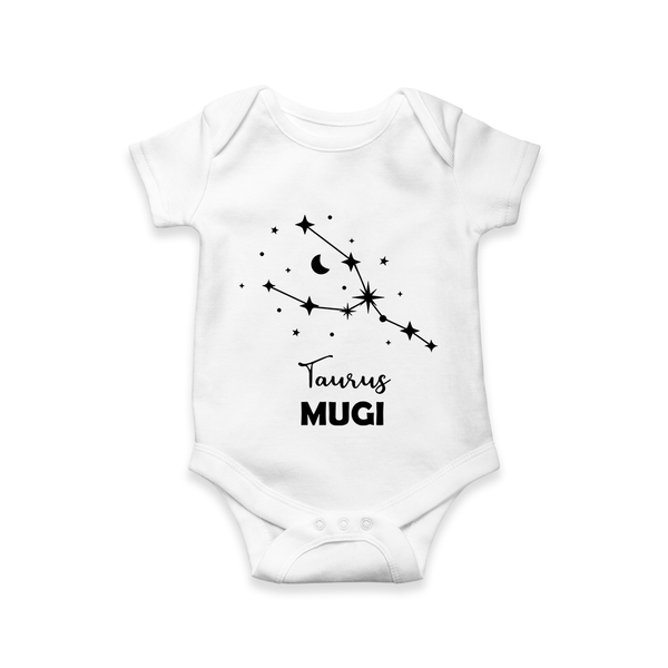 Taurus Zodiac Constellation Romper - WHITE - New Born (Chest 14")