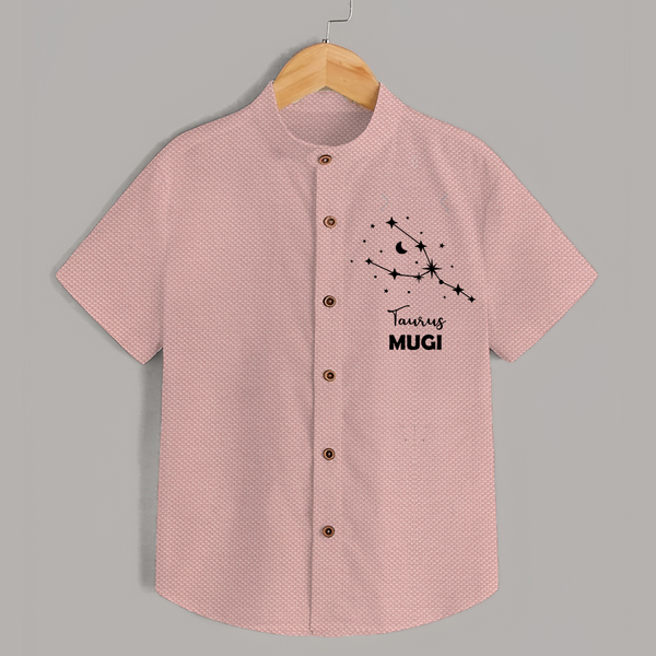 Taurus Zodiac Constellation shirt - PEACH - 0 - 6 Months Old (Chest 23")