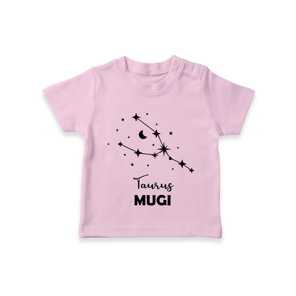 Taurus Zodiac Constellation T shirt  - BABY PINK - 0-5 Months Old (Chest 17")