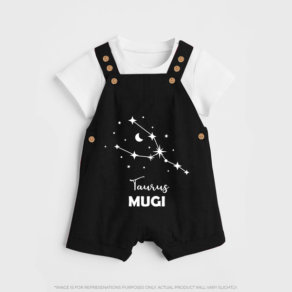Taurus Zodiac Constellation Dungaree - BLACK - 0 - 5 Months Old (Chest 18")