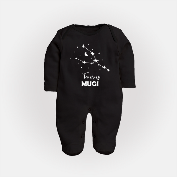 Taurus Zodiac ConstellationFullbody Suit - BLACK - New Born (Chest 7.5")