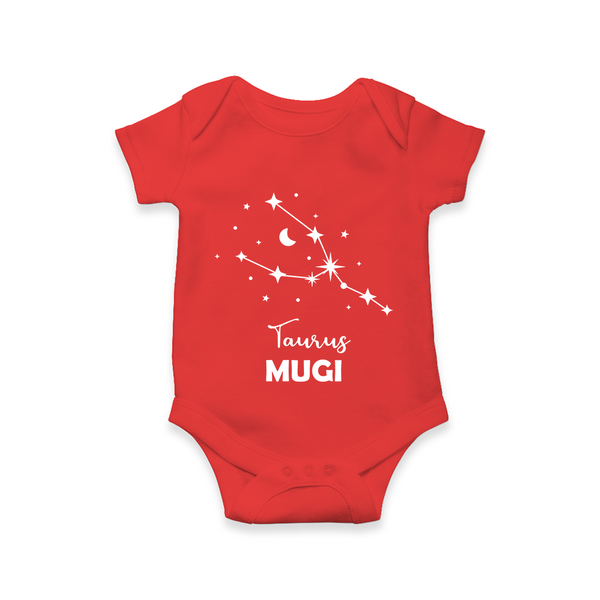 Taurus Zodiac Constellation Romper - RED - New Born (Chest 14")