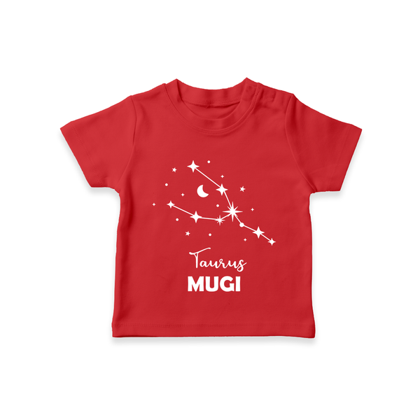 Taurus Zodiac Constellation T shirt  - RED - 0-5 Months Old (Chest 17")