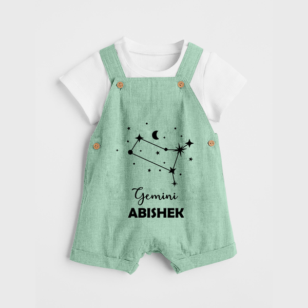 Gemini Zodiac Constellation  Dungaree - MINT GREEN - 0 - 5 Months Old (Chest 18")