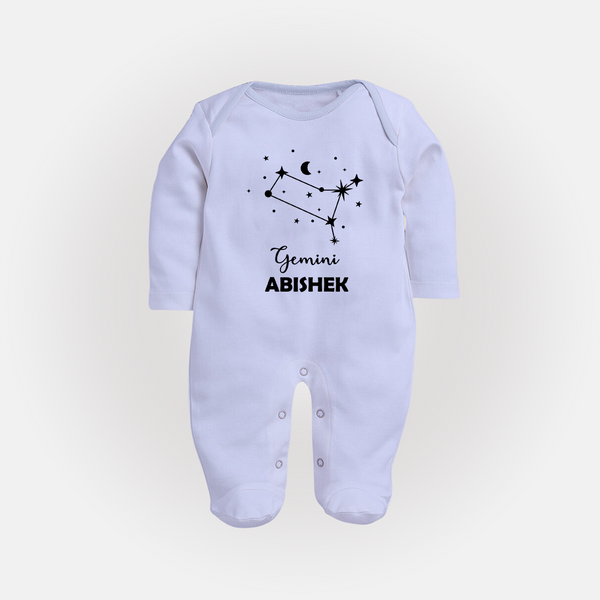 Gemini Zodiac Constellation Fullbody Suit - BABY BLUE - New Born (Chest 7.5")