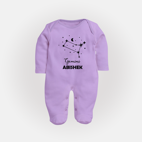 Gemini Zodiac Constellation Fullbody Suit - LILAC - New Born (Chest 7.5")