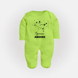 Gemini Zodiac Constellation Fullbody Suit - LIME GREEN - New Born (Chest 7.5")