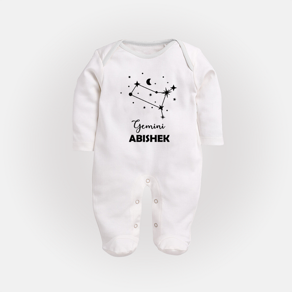 Gemini Zodiac Constellation Fullbody Suit - WHITE - New Born (Chest 7.5")