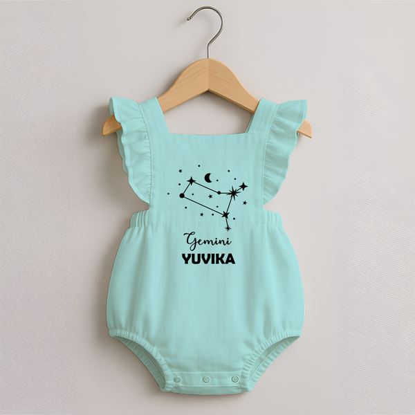 Gemini Zodiac Constellation  Romper Frock - MINT GREEN - 0 - 3 Months Old (Chest 19")
