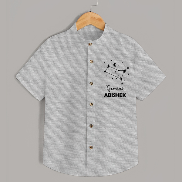 Gemini Zodiac Constellation  shirt - GREY - 0 - 6 Months Old (Chest 23")