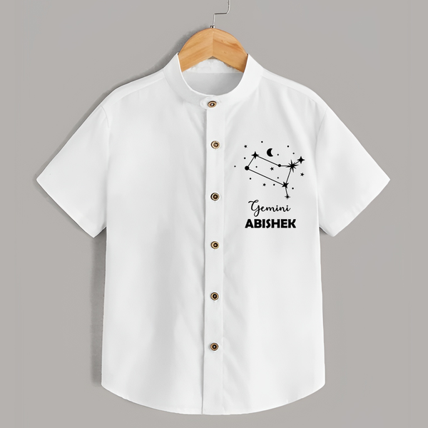 Gemini Zodiac Constellation  shirt - WHITE - 0 - 6 Months Old (Chest 23")
