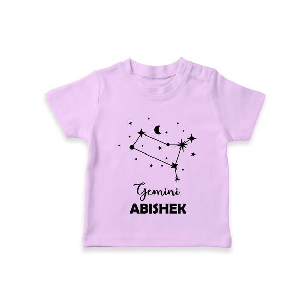 Gemini Zodiac Constellation  T shirt  - LILAC - 0-5 Months Old (Chest 17")