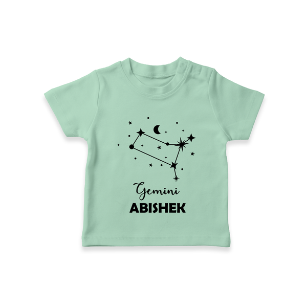 Gemini Zodiac Constellation  T shirt  - MINT GREEN - 0-5 Months Old (Chest 17")
