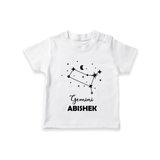 Gemini Zodiac Constellation  T shirt  - WHITE - 0-5 Months Old (Chest 17")