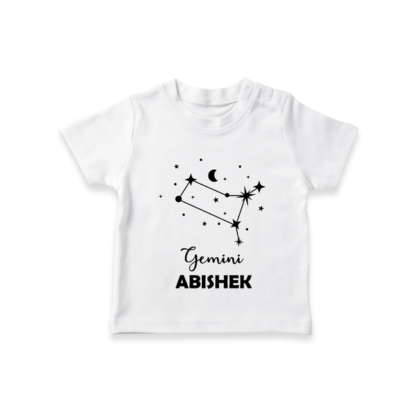 Gemini Zodiac Constellation  T shirt  - WHITE - 0-5 Months Old (Chest 17")