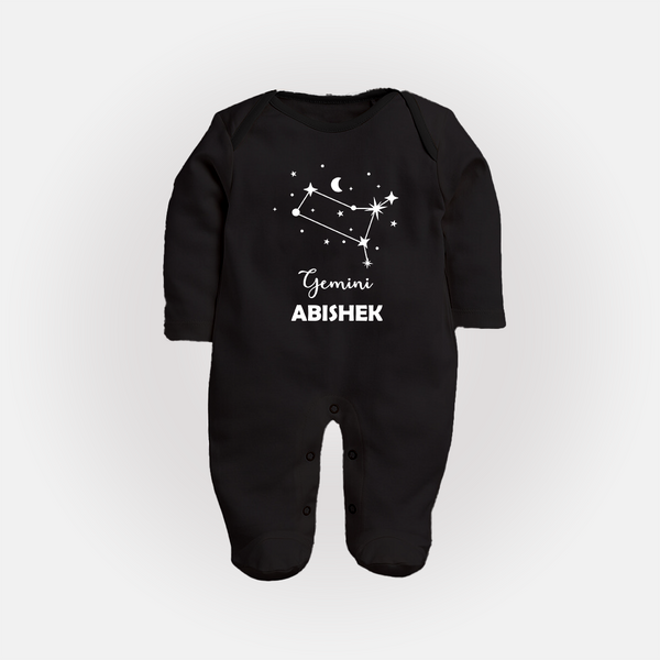Gemini Zodiac Constellation Fullbody Suit - BLACK - New Born (Chest 7.5")
