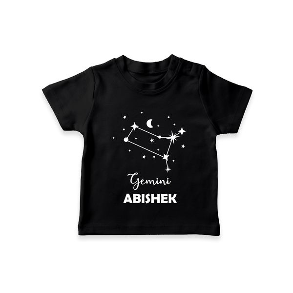 Gemini Zodiac Constellation  T shirt  - BLACK - 0-5 Months Old (Chest 17")