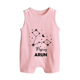 Pisces Star Sign Constellation  Button Romper - BABY PINK - New Born (Chest 18")