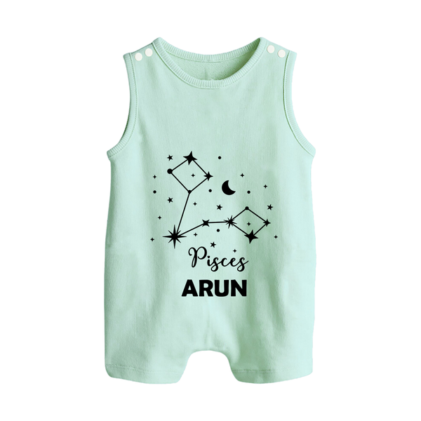 Pisces Star Sign Constellation  Button Romper - MINT GREEN - New Born (Chest 18")