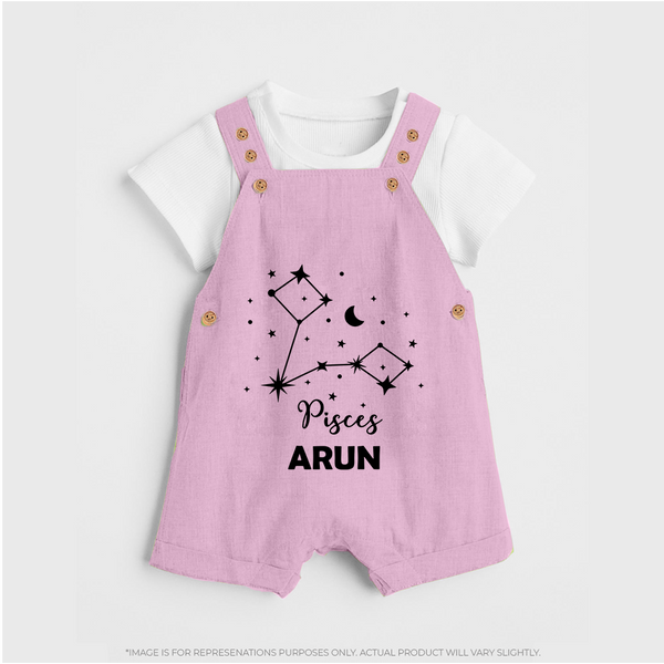 Pisces Star Sign Constellation  Dungaree - BABY PINK - 0 - 5 Months Old (Chest 18")