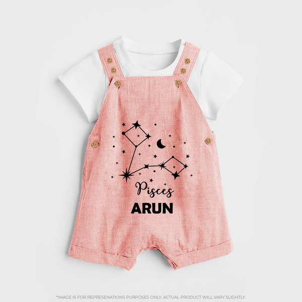 Pisces Star Sign Constellation  Dungaree - PEACH - 0 - 5 Months Old (Chest 18")