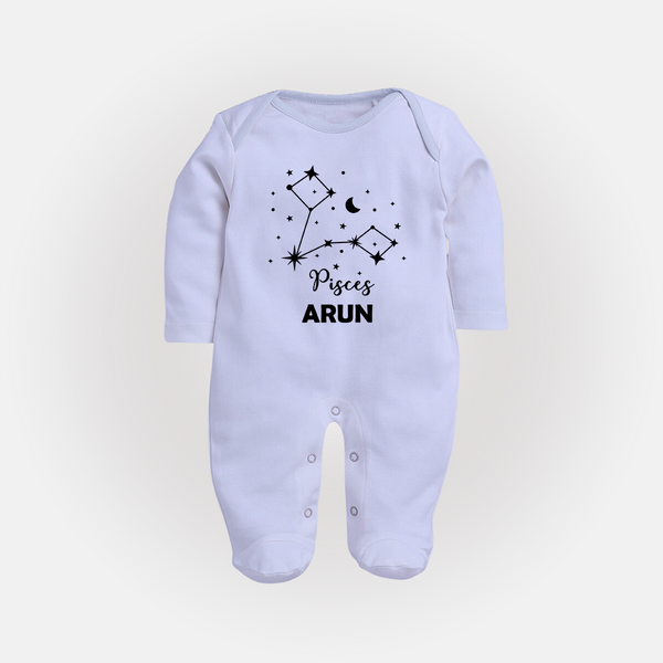 Pisces Star Sign Constellation Fullbody Suit - BABY BLUE - New Born (Chest 7.5")