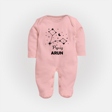 Pisces Star Sign Constellation Fullbody Suit - BABY PINK - New Born (Chest 7.5")