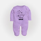 Pisces Star Sign Constellation Fullbody Suit - LILAC - New Born (Chest 7.5")