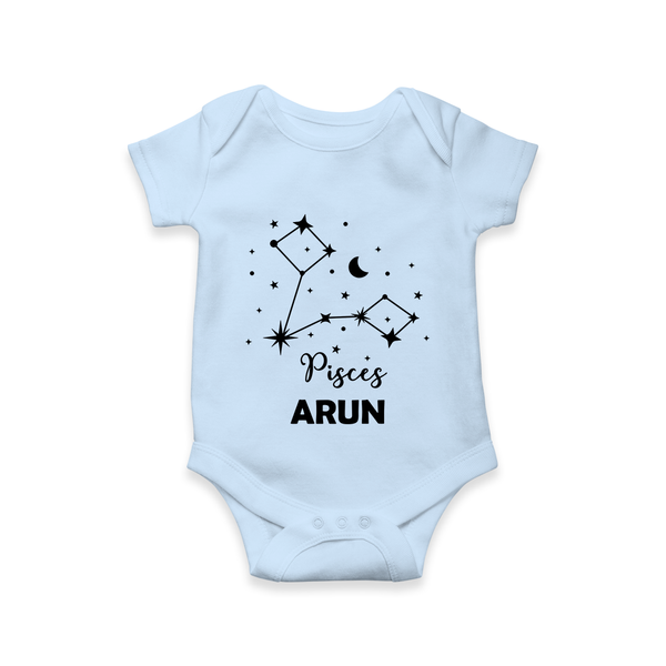 Pisces Star Sign Constellation  Romper - BABY BLUE - New Born (Chest 14")