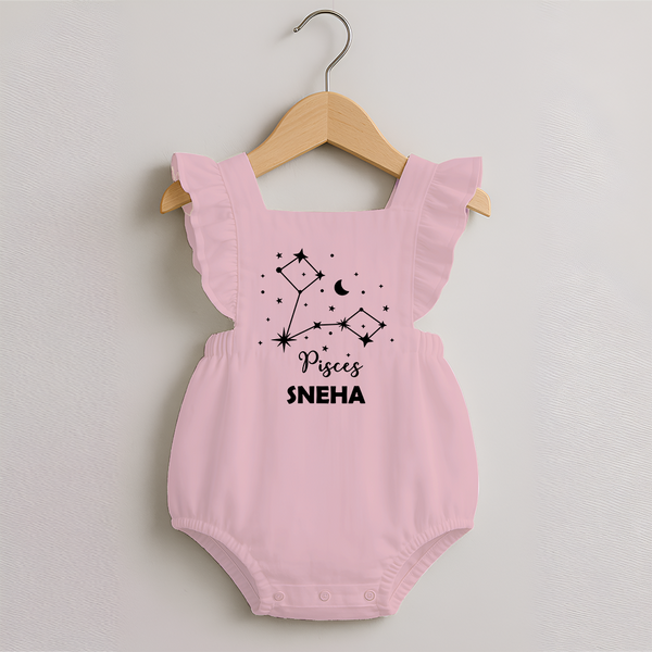 Pisces Star Sign Constellation  Romper Frock - BABY PINK - 0 - 3 Months Old (Chest 19")