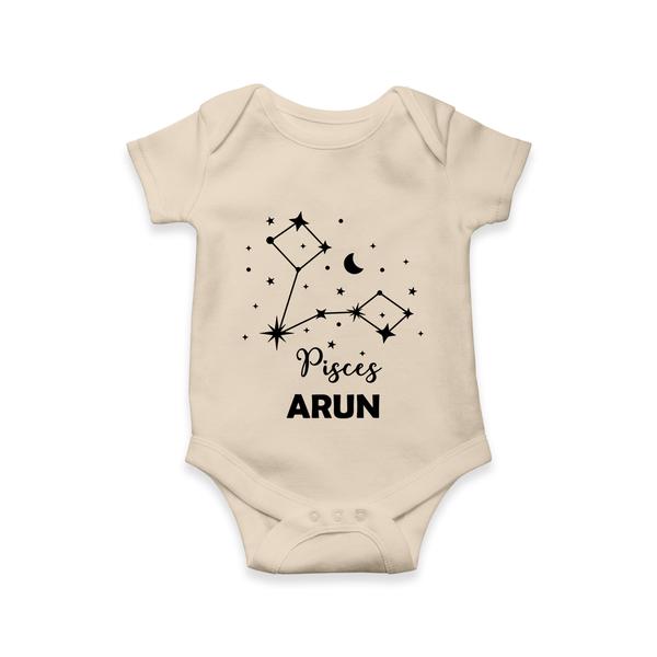 Pisces Star Sign Constellation  Romper - IVORY - New Born (Chest 14")