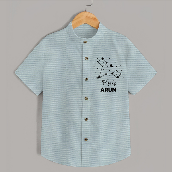 Pisces Star Sign Constellation  shirt - ARCTIC BLUE - 0 - 6 Months Old (Chest 23")