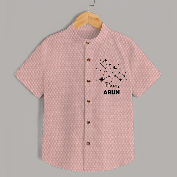 Pisces Star Sign Constellation  shirt - PEACH - 0 - 6 Months Old (Chest 23")