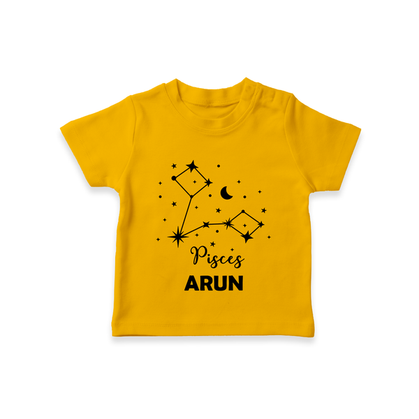 Pisces Star Sign Constellation  T shirt  - CHROME YELLOW - 0-5 Months Old (Chest 17")