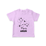 Pisces Star Sign Constellation  T shirt  - LILAC - 0-5 Months Old (Chest 17")