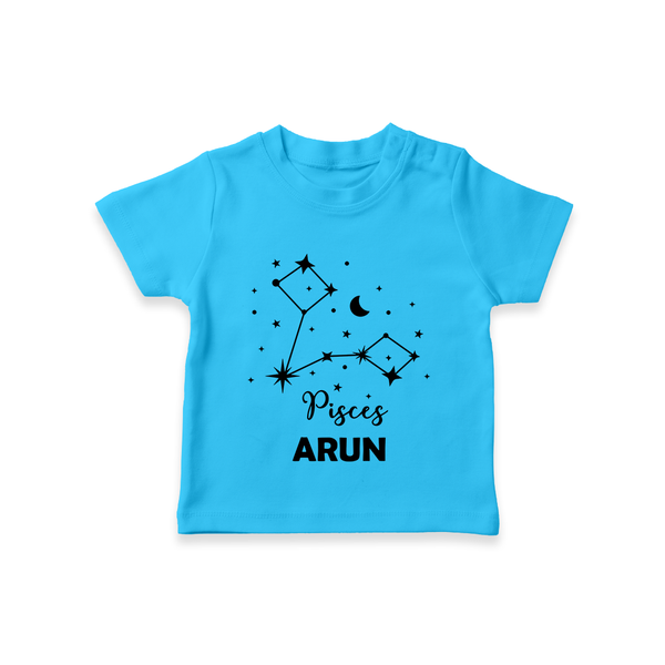 Pisces Star Sign Constellation  T shirt  - SKY BLUE - 0-5 Months Old (Chest 17")