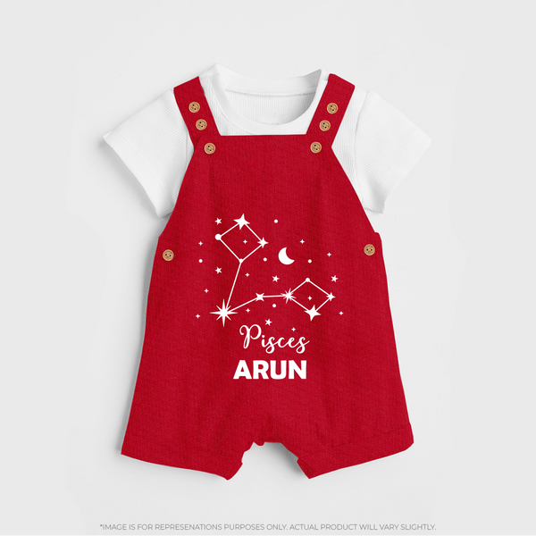 Pisces Star Sign Constellation  Dungaree - RED - 0 - 5 Months Old (Chest 18")