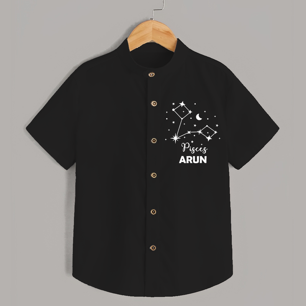 Pisces Star Sign Constellation  shirt - BLACK - 0 - 6 Months Old (Chest 23")