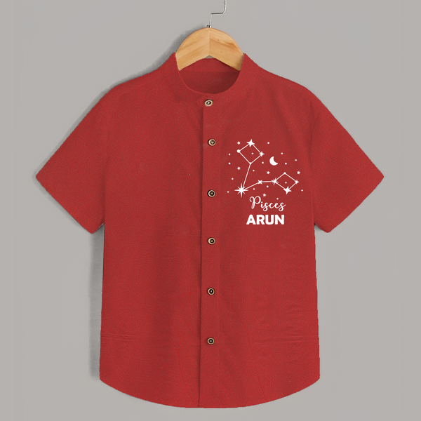 Pisces Star Sign Constellation  shirt - RED - 0 - 6 Months Old (Chest 23")