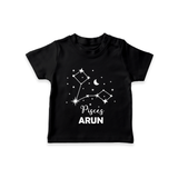 Pisces Star Sign Constellation  T shirt  - BLACK - 0-5 Months Old (Chest 17")