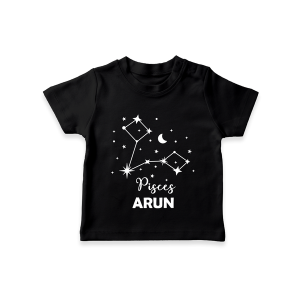 Pisces Star Sign Constellation  T shirt  - BLACK - 0-5 Months Old (Chest 17")