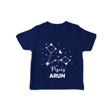Pisces Star Sign Constellation  T shirt  - NAVY BLUE - 0-5 Months Old (Chest 17")