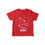 Pisces Star Sign Constellation  T shirt  - RED - 0-5 Months Old (Chest 17")