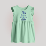 Libra Zodiac Balance Symbol Printed Baby Frock - MINT GREEN - 0 - 3 Months Old (Chest 17")
