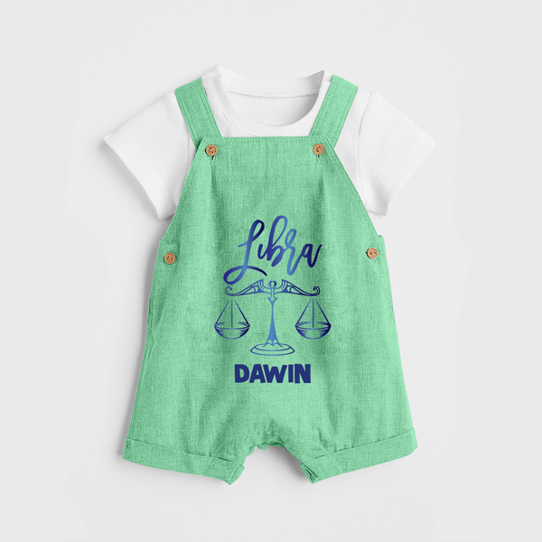 Libra Zodiac Balance Symbol Printed Dungaree - GREEN - 0 - 5 Months Old (Chest 18")