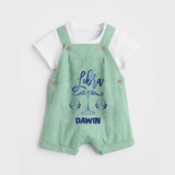 Libra Zodiac Balance Symbol Printed Dungaree - MINT GREEN - 0 - 5 Months Old (Chest 18")