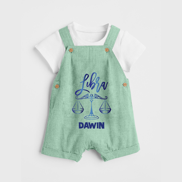 Libra Zodiac Balance Symbol Printed Dungaree - MINT GREEN - 0 - 5 Months Old (Chest 18")